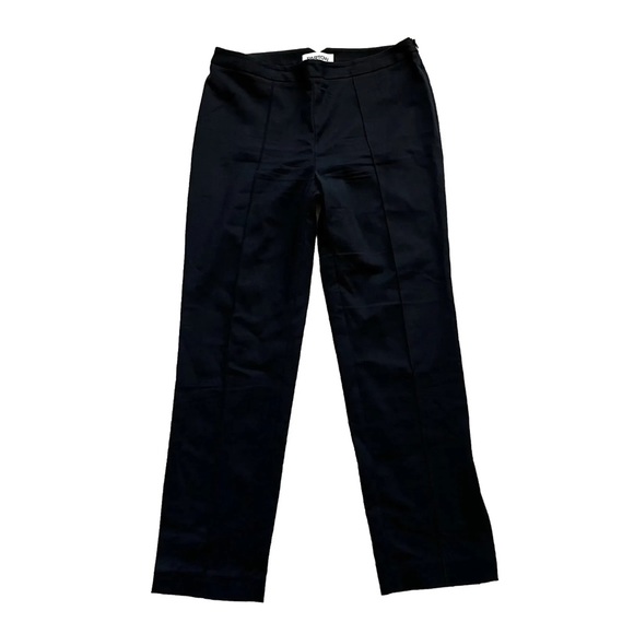 Partow Pants - PARTOW BLACK PANTS W/ HEM SPLITS SIZE 12 MODERN CHIC MINIMALIST STYLISH